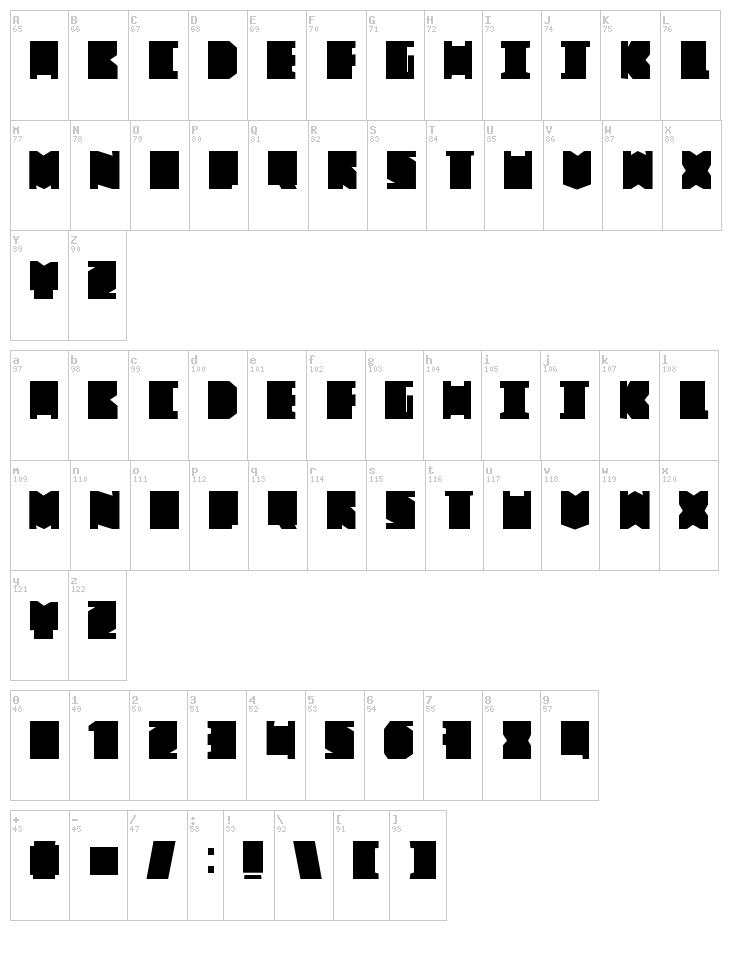 Fat Bross font map